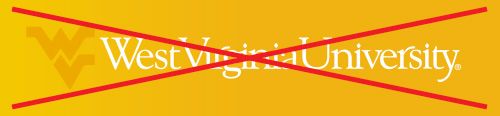 Flying WV with signature in white text on a WVU gold background